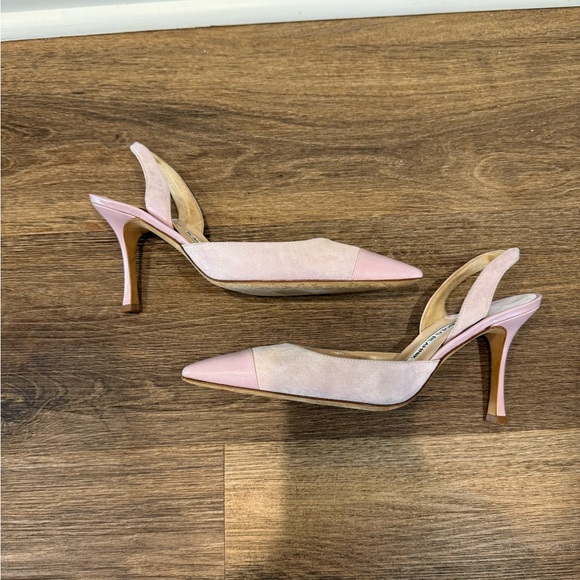 Manolo Blahnik Pink Slingback Heels - Picture 8 of 13